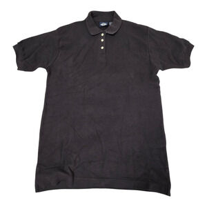 Dockers Polo Shirt Black Medium banded short sleeves 100% Cotton